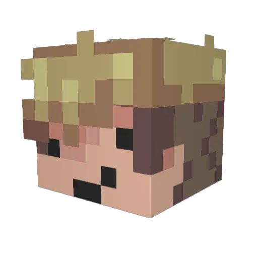Rumpusi Minecraft avatar head, 3D render