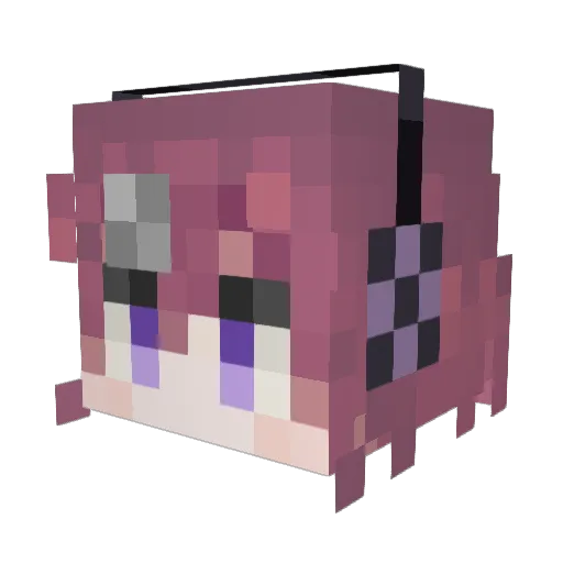 RunaTsukishiro Minecraft avatar head, 3D render