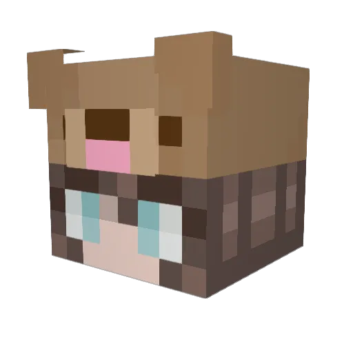 RunawayMaiden Minecraft avatar head, 3D render