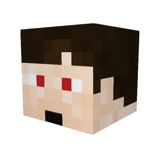 Runesp00n Minecraft avatar head, 3D render