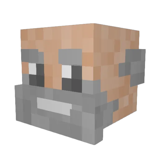 Runew0lf Minecraft avatar head, 3D render