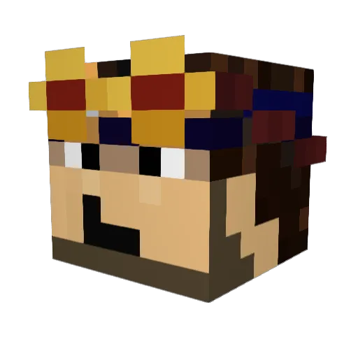 Runfis Minecraft avatar head, 3D render