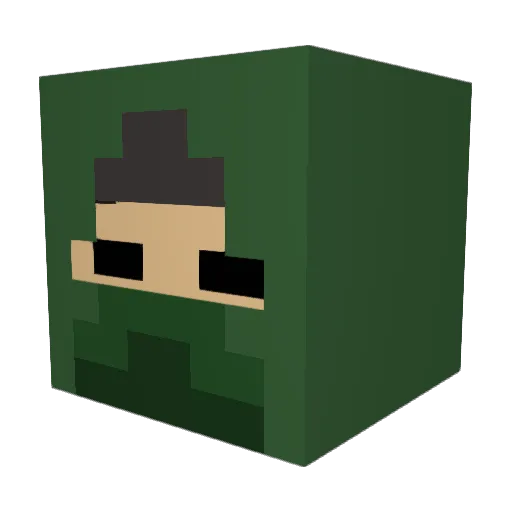 Runicalia Minecraft avatar head, 3D render