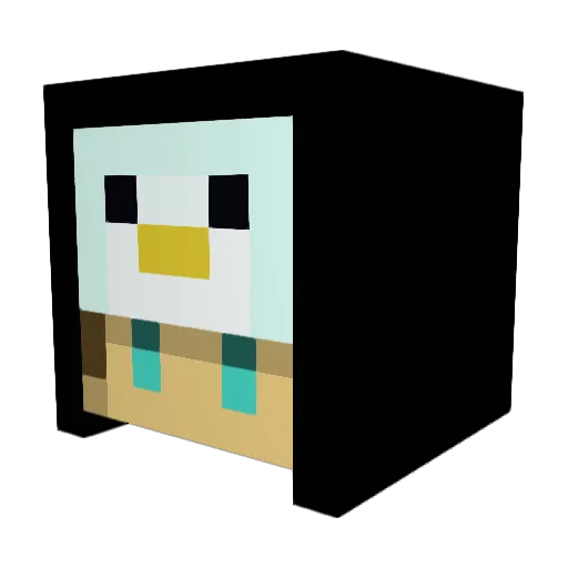 Runmomo Minecraft avatar head, 3D render