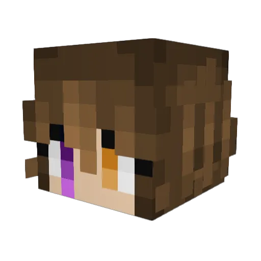 RunningGiraffe_ Minecraft avatar head, 3D render