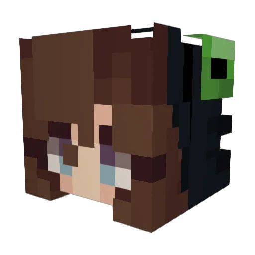 RunningGirl Minecraft avatar head, 3D render