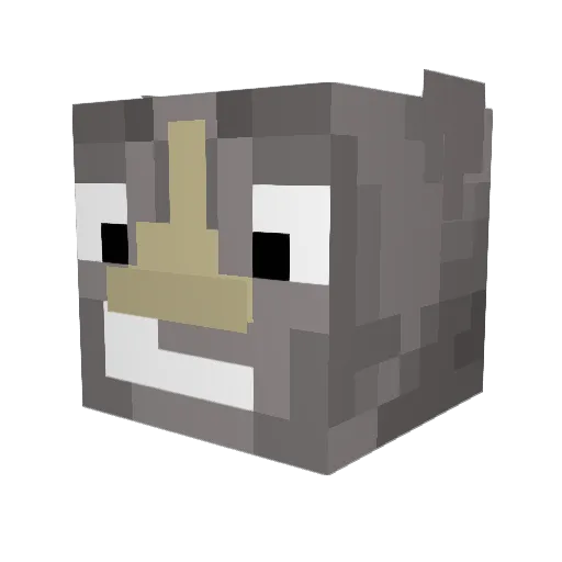 Runningrhino Minecraft avatar head, 3D render