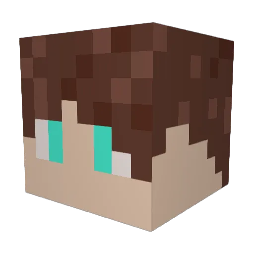 RunoMato Minecraft avatar head, 3D render