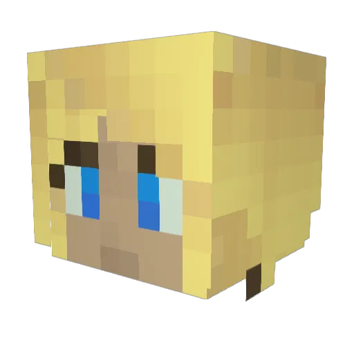 RunsW1thScissors Minecraft avatar head, 3D render