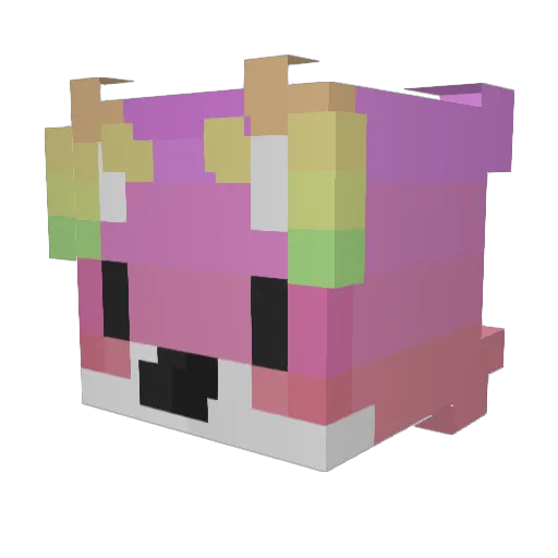 Runt_ Minecraft avatar head, 3D render