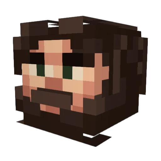 Runtd Minecraft avatar head, 3D render