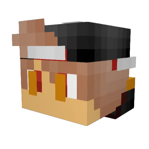 RuntyZombie Minecraft avatar head, 3D render