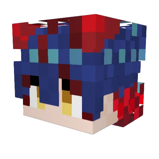 RuqiVT Minecraft avatar head, 3D render
