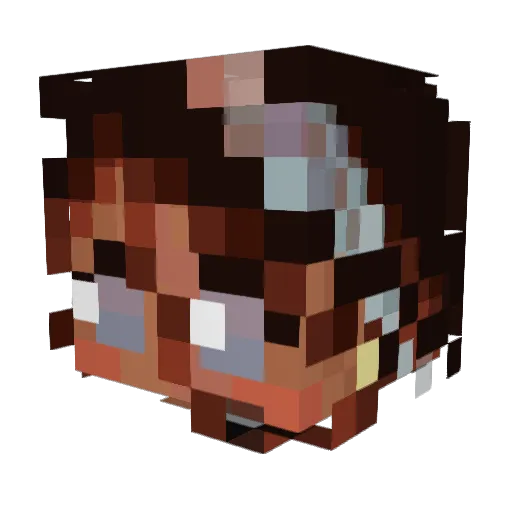 RuraScarlet Minecraft avatar head, 3D render