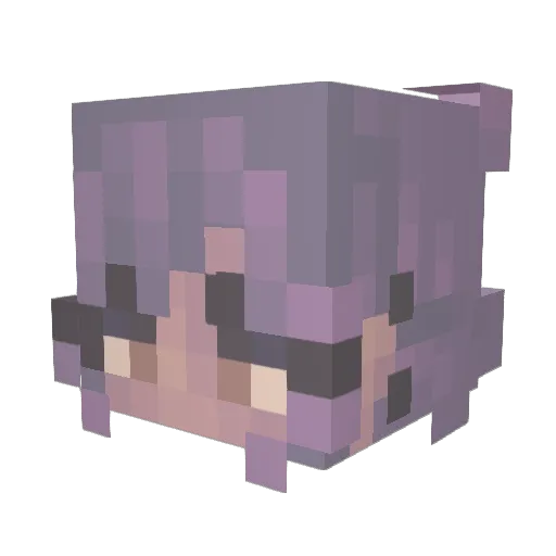 RuriKat Minecraft avatar head, 3D render
