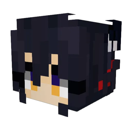 RuriV Minecraft avatar head, 3D render