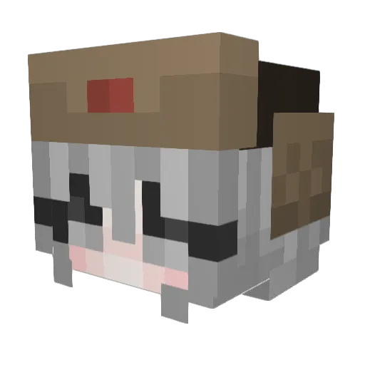 Rurika Minecraft avatar head, 3D render