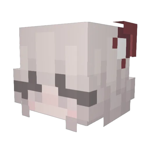 Rurorong Minecraft avatar head, 3D render