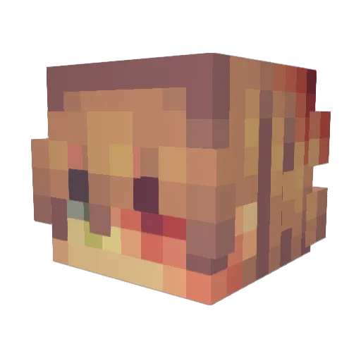 Rurulam Minecraft avatar head, 3D render