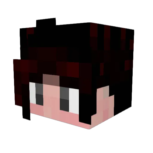 Rurusachi Minecraft avatar head, 3D render