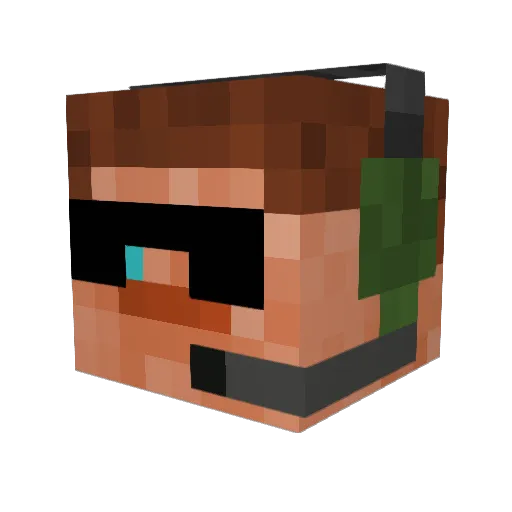 Rurut Minecraft avatar head, 3D render