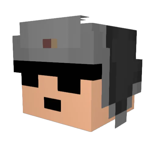 RusAntisemitic Minecraft avatar head, 3D render