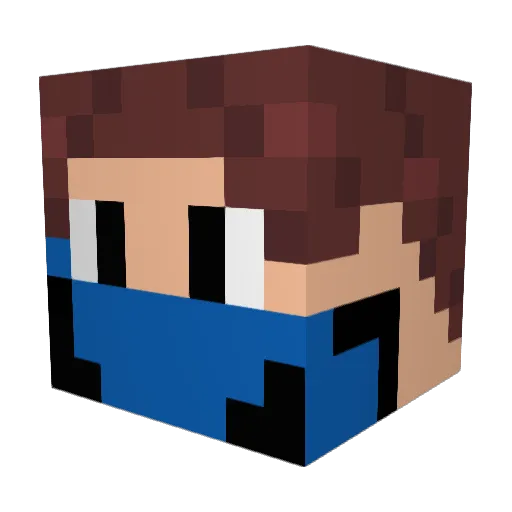 Rusard_ Minecraft avatar head, 3D render