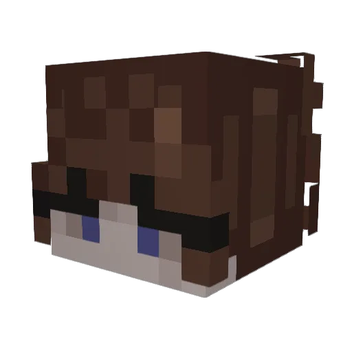 Rusdam Minecraft avatar head, 3D render