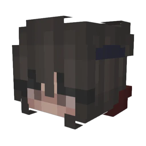 Rusele Minecraft avatar head, 3D render