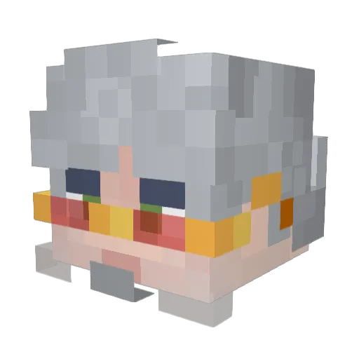 Ruseon Minecraft avatar head, 3D render
