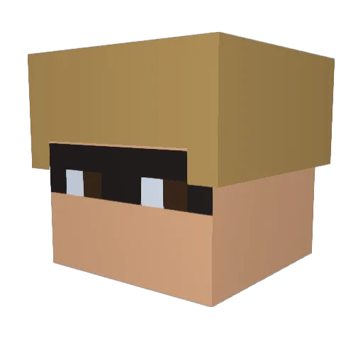 Rush3572 Minecraft avatar head, 3D render