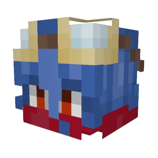 RushInHush Minecraft avatar head, 3D render