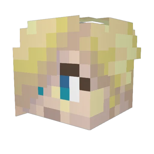 RushRin98 Minecraft avatar head, 3D render