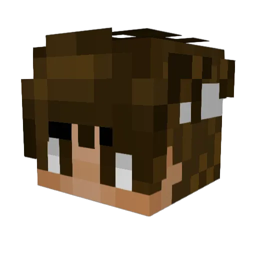 Rushayshay Minecraft avatar head, 3D render