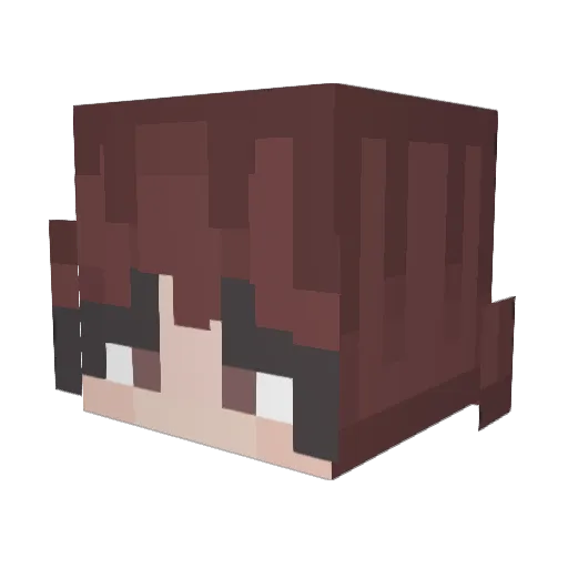 Rushblush Minecraft avatar head, 3D render