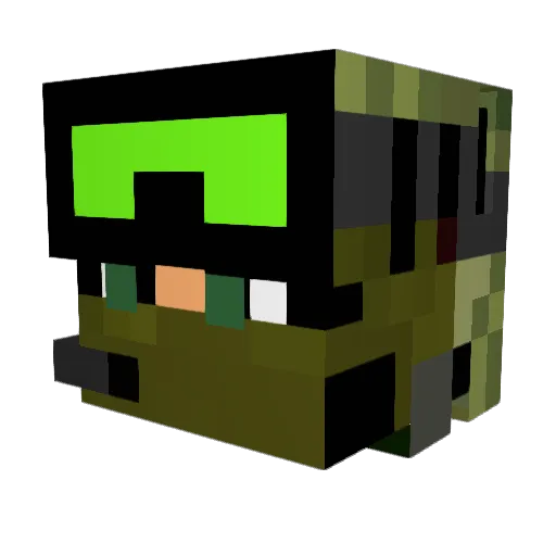 Rusher10 Minecraft avatar head, 3D render