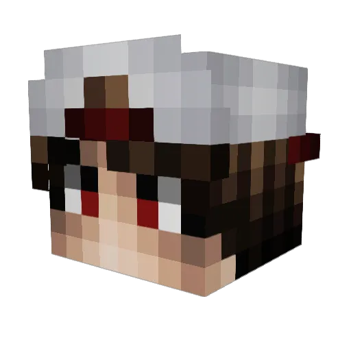 RusherYolo Minecraft avatar head, 3D render