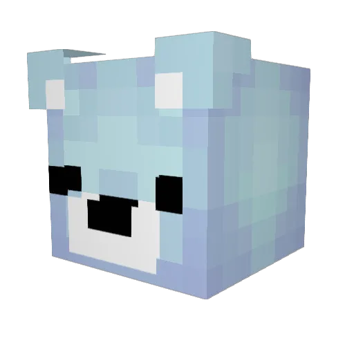 Rusherdll Minecraft avatar head, 3D render