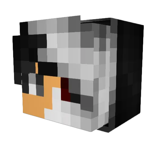 Rusheurs Minecraft avatar head, 3D render