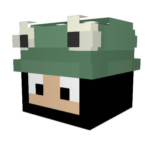 Rushies Minecraft avatar head, 3D render