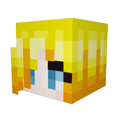 Rushim Minecraft avatar head, 3D render