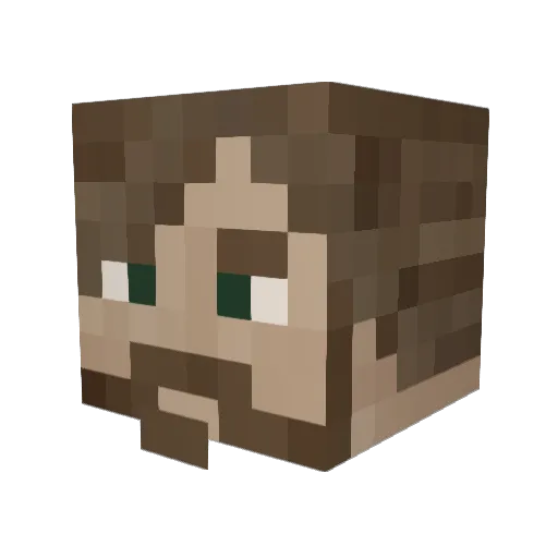 Rushka Minecraft avatar head, 3D render