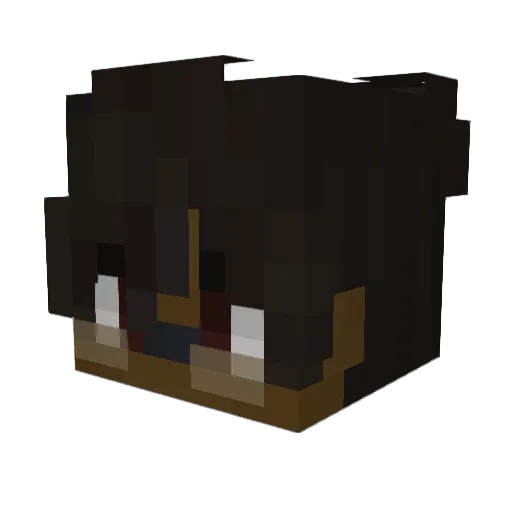 Rushover Minecraft avatar head, 3D render