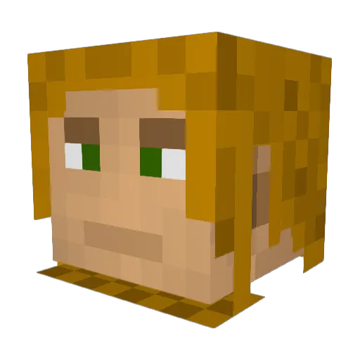 Rushtur Minecraft avatar head, 3D render