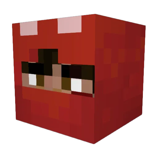 Rushu Minecraft avatar head, 3D render