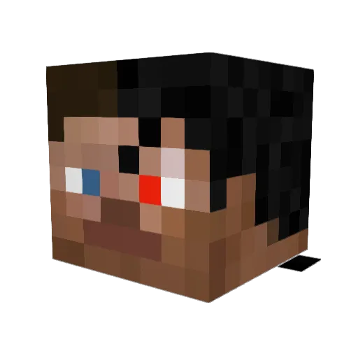RuskyS Minecraft avatar head, 3D render
