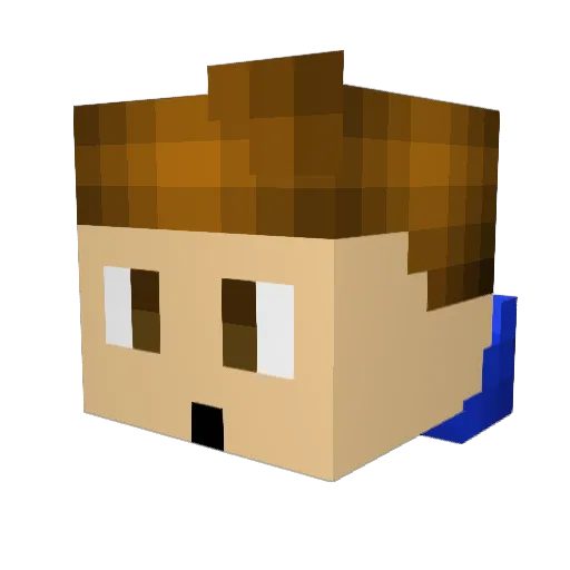 RussellBob Minecraft avatar head, 3D render