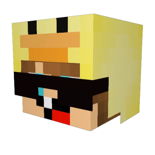 RussianBlya Minecraft avatar head, 3D render