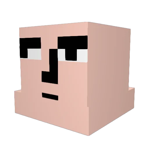 RussianSumoist Minecraft avatar head, 3D render