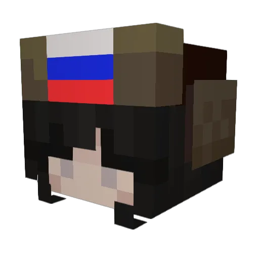 Russias Minecraft avatar head, 3D render